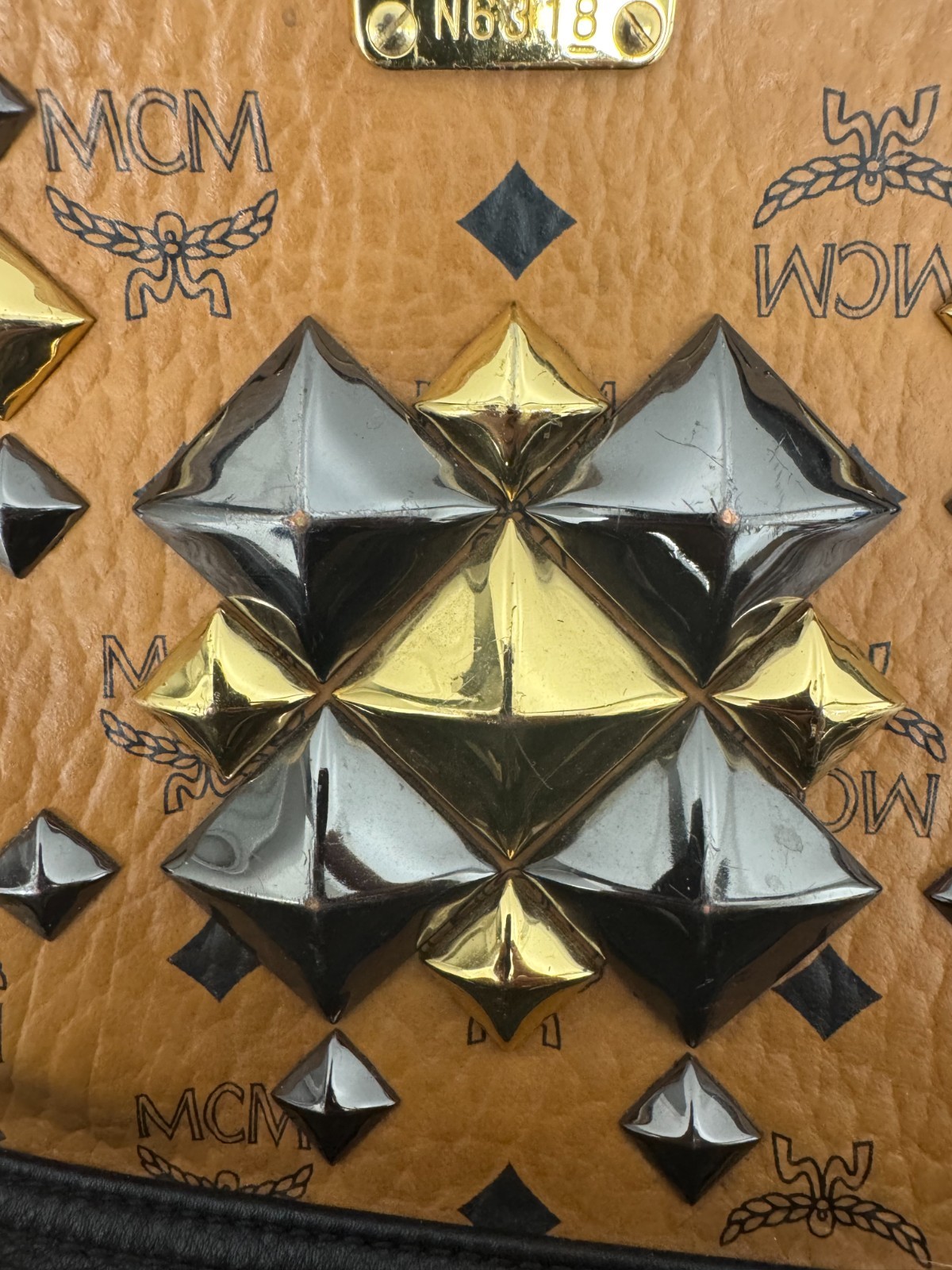 MCM Studded Backpack Brown - image 5