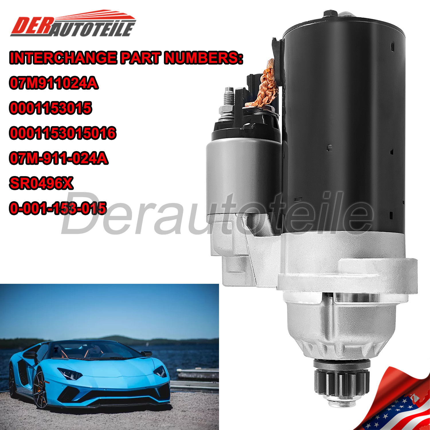 Starter Motor 07M911024A For Lamborghini Aventador LP700-4,LP720-4,LP740-4