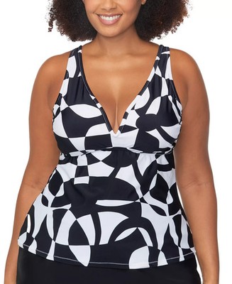 NWT Raisins Curve Trendy Plus Size Tanzania Tankini Top 16W pap2726a