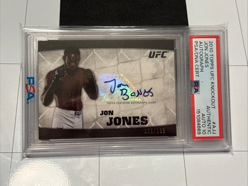 Jon Jones 2010 Topps UFC Knockout Black Auto PSA 10