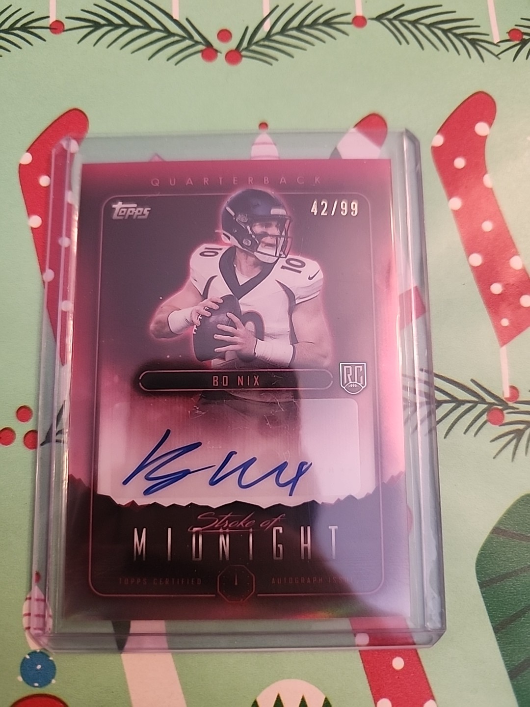 2024 Topps Midnight Stroke of Midnight Autographs Bo Nix #SMA-BN (AU, RC)