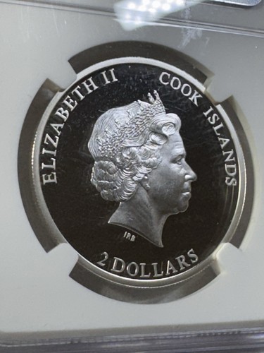 2014 Cook Islands $2 Colorized Chamois Silver Proof Graded PR 70 DCAM by NGC - Picture 9 of 11
