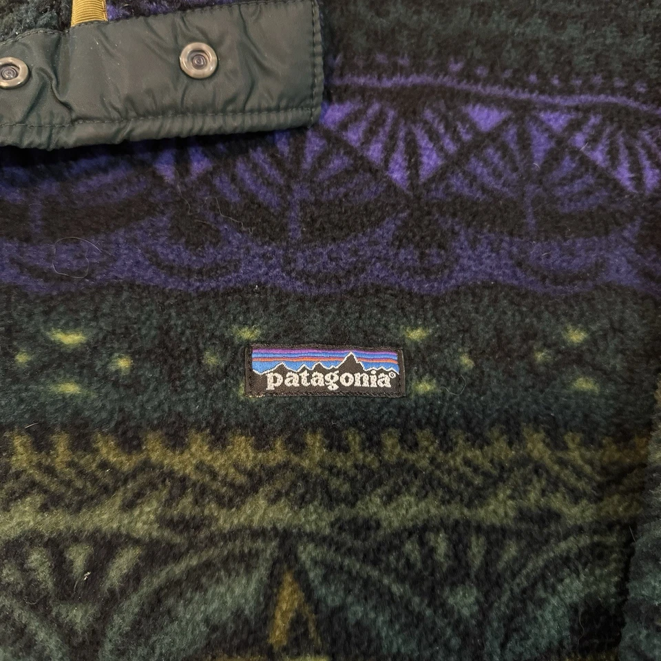 Vintage 90s Patagonia Synchilla Tradewinds Aztec Snap T Fleece Jacket Men Large - Image 3 of 4