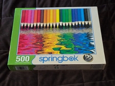 New and Sealed Springbok 500 Pc Jigsaw Puzzle PENCIL PUSHERS Crayon Multicolors