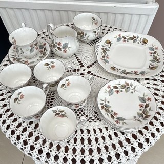 Royal Adderley Beechwood Bone China Tea Cups & Saucers 6pc Set 125ml