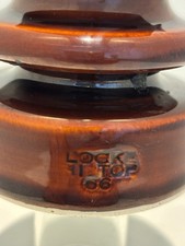 Vintage Chocolate Brown Glazed Porcelain Lockie Hi Top 66 Insulator Made In USA