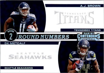 2019 Panini Contenders Round Numbers Silver #14 A.J. Brown D.K. Metcalf /75 FB