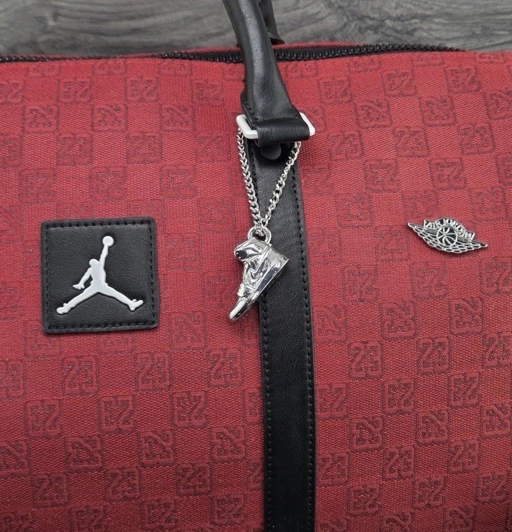 Jordan Nike Monogram Luxury Duffle Bag Varsity Red 40L Luggage