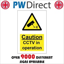 Image of SIGN Caution CCTV in operation safety security surveillance C.C.T.V Film CT038F