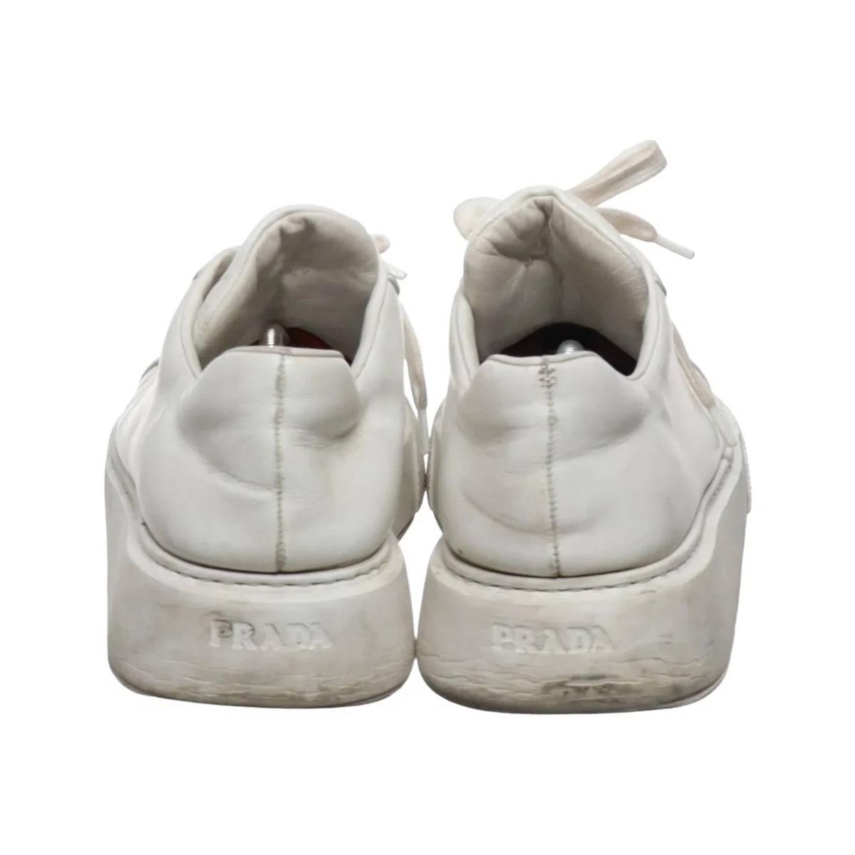 Prada, Sneaker, Größe: 39 1/2, Leder, Weiß, Damen #dCE