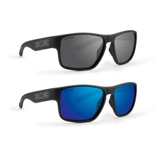 2 Pair Epoch Eyewear Charlie Sunglasses Black  Polarized Smoke Lens  Blue Lens