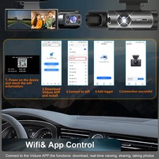 Telecamera per Auto Dashcam 2 Cam WIFI Dvr Car Video Camera Visione Notturna - Miniatura 5