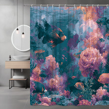 Underwater Fish Coral Reef Shower Curtain Ocean Graphic