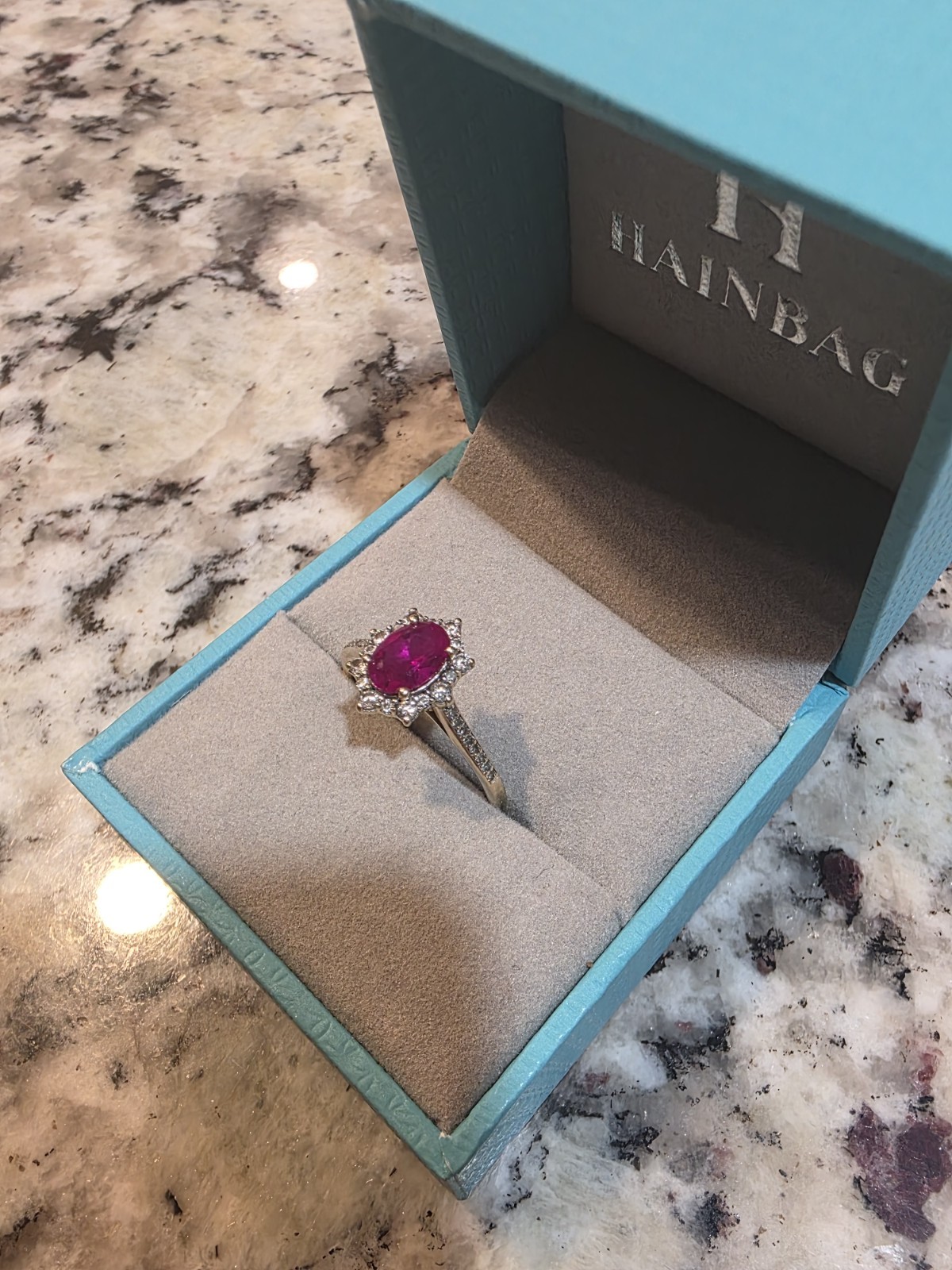 10k Gold Lab Created Ruby Engagement Ring - image 2
