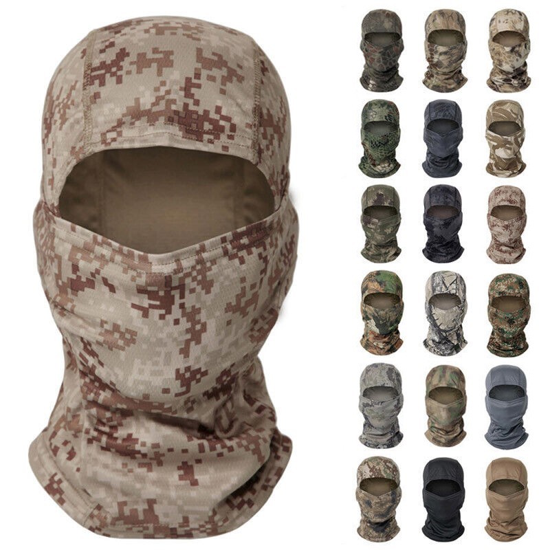 Máscara facial táctica camuflaje caza pasamontañas ejército militar airsoft sombrero de francotirador