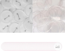 48Pcs Button Parts for Badge Maker Machine, 55Mm 2.16In DIY Pin Button for Ma