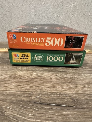 2 puzzle MB vintage 1000 pezzi Big Ben e 500 pezzi Croxley Gardens sigillati - Foto 10 di 12
