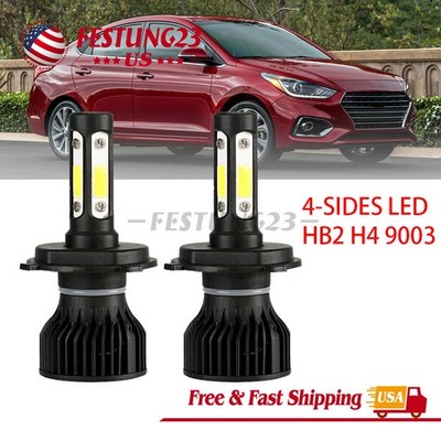 4-sides HB2 H4 9003 LED Headlight White Bulbs High Low Beam Super 2800000LM Kit