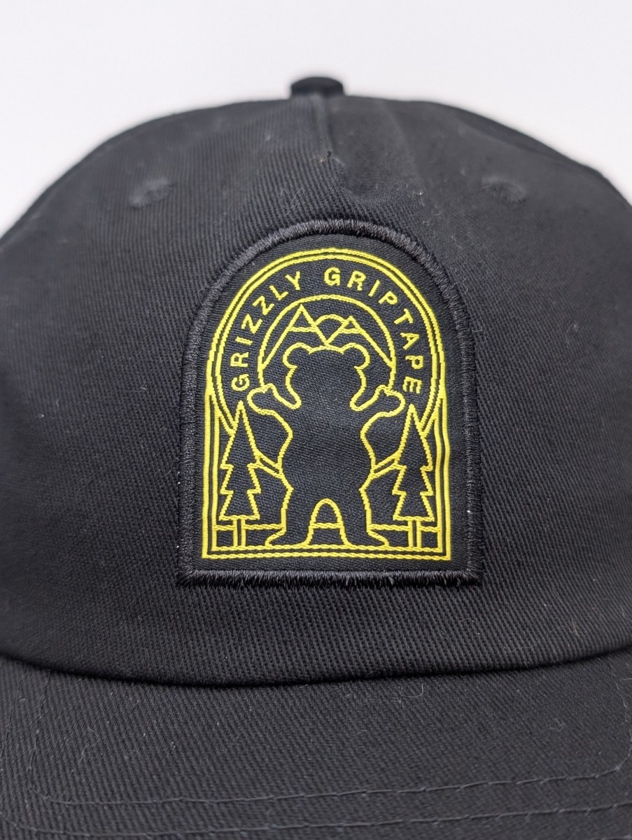 その他 Bears Grizzly Griptape Hat Cap Snapback—Black With Yellow Bear Logo Mens