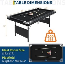 GRAVEE 7 Ft Folding Pool Table with Full Set ...