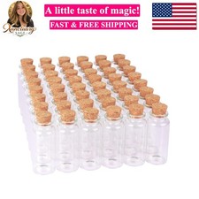 48 Pack, 30ml Glass Jars with Corks Lid,Clear Glass Bottles for Spices Herbs ...