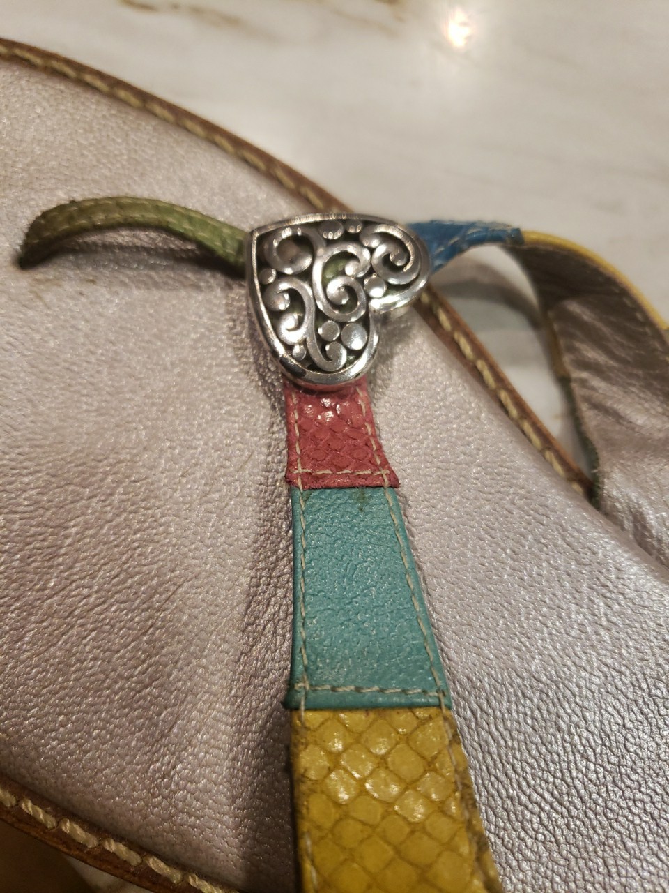 APL Infradito Brighton cuore multicolore pelle donna 8 5 argento cuore piatto