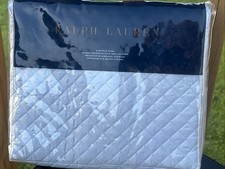 Ralph Lauren Wyatt Quilted European Pillow Sham P Sapphire Blue New In Package