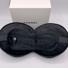 Chanel Black Velvety Soft Sleep Mask With Travel Pillow - Gift With Purchase