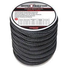 BoatTector Double Braid Nylon Dock Line - 3/4 in.x30 ft.,Black