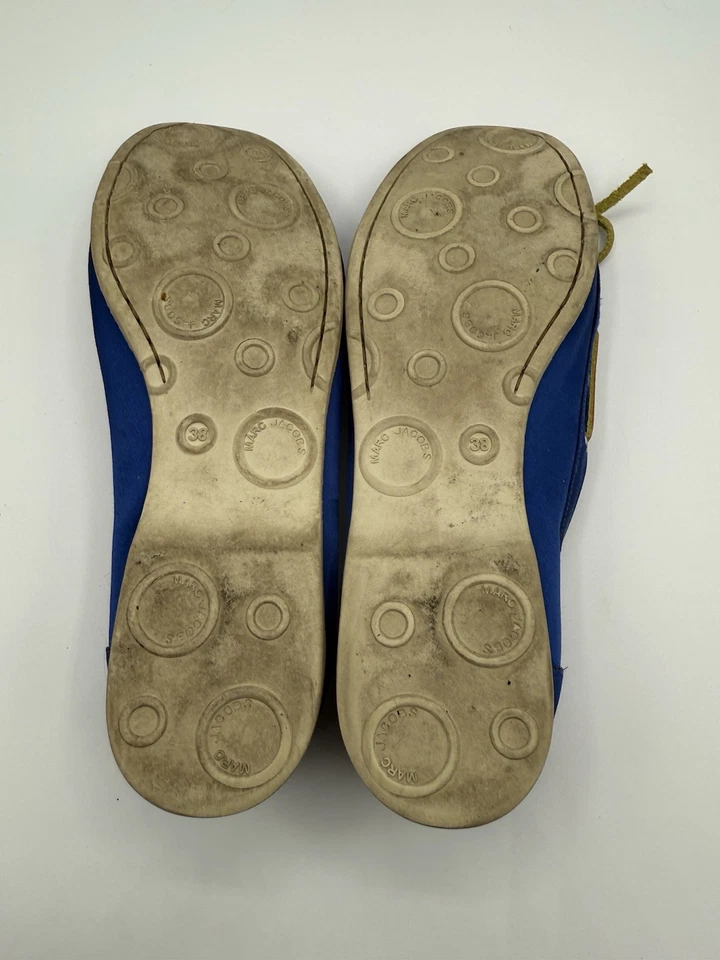 Marc Jacobs Mocasines Azul Satinado Mocasines Cuero Encaje Mujer Zapatos EU 38 US 7.5 Foto 4 de 4