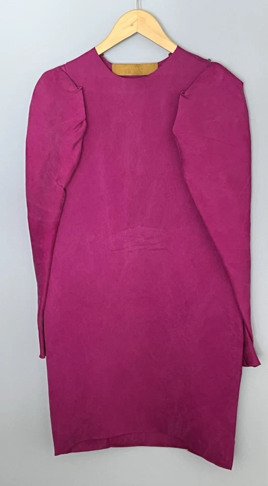 Auténtico Vestido LANVIN Invierno 2007 Pasarela Rosa Fucsia Seda, Talla 36 Foto 3 de 4