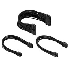 Power Supply Extension Cable Kit 30cm, ATX 24-P EPS 8-P PCI-E 8-P, Black