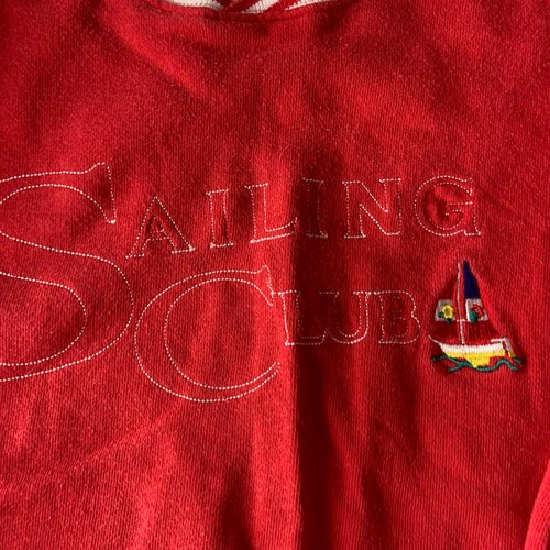 Vintage 90s McKids Sailboat Sweater Girls Size 6 Red Primary color embroidered - Picture 2 of 5