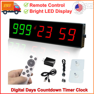Digital Days Countdown Timer Clock, Retirement Countdown Calendar Up To 999 Days