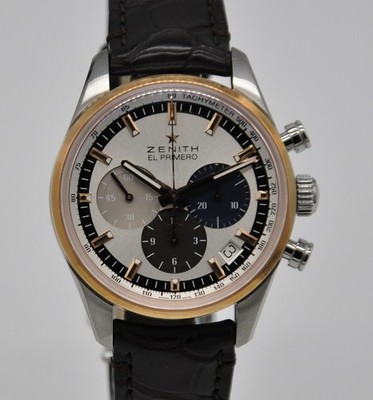 Zenith El Primero Chronomaster 18k Rose Gold and Steel 38mm 51.2150.400 Leather