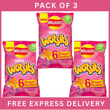 Walkers Wotsits Prawn Cocktail Crisps 6x13.5g Multipack (Pack of 3) Corn Snacks