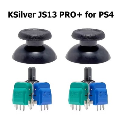 K-Silver JS13 PRO+ plus TMR Thumbstick Modules with Caps for PS4 Dualshock con