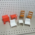 Vtg 1973/80 Mattel Dream House Barbie Orange Plastic Dining Chairs USA Patio