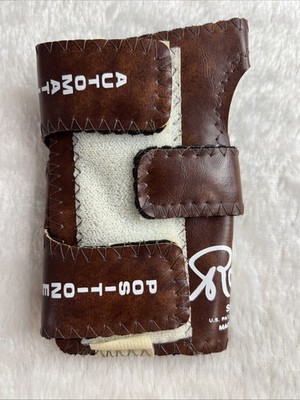 Vintage Robby's Bowling Leather Wrist Positioner Brace Glove Brown LEFT MEDIUM