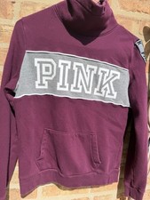 Victoria's Secret PINK cowlneck sweatshirt sweater gray logo women Medium