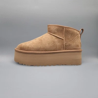 Original UGG Classic Ultra Mini Plattform Chestnut 1135092-CHE NEU