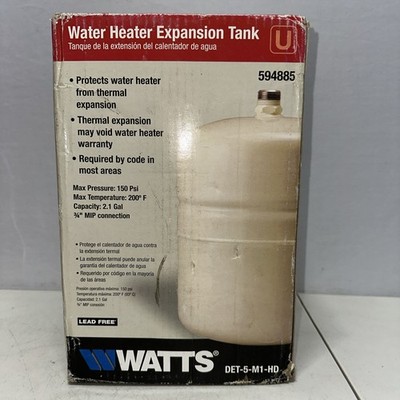 Watts ~ DET-5-M1-HD ~ 2.1 gal. Pre-Pressurized Steel Water Expansion Tank