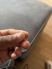 Silver Diamond Ring Side and Round Middle Stone
