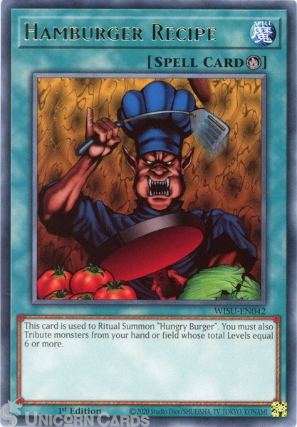 WISU-EN042 Hamburger Recipe :: Rare 1st Edition Mint YuGiOh Card