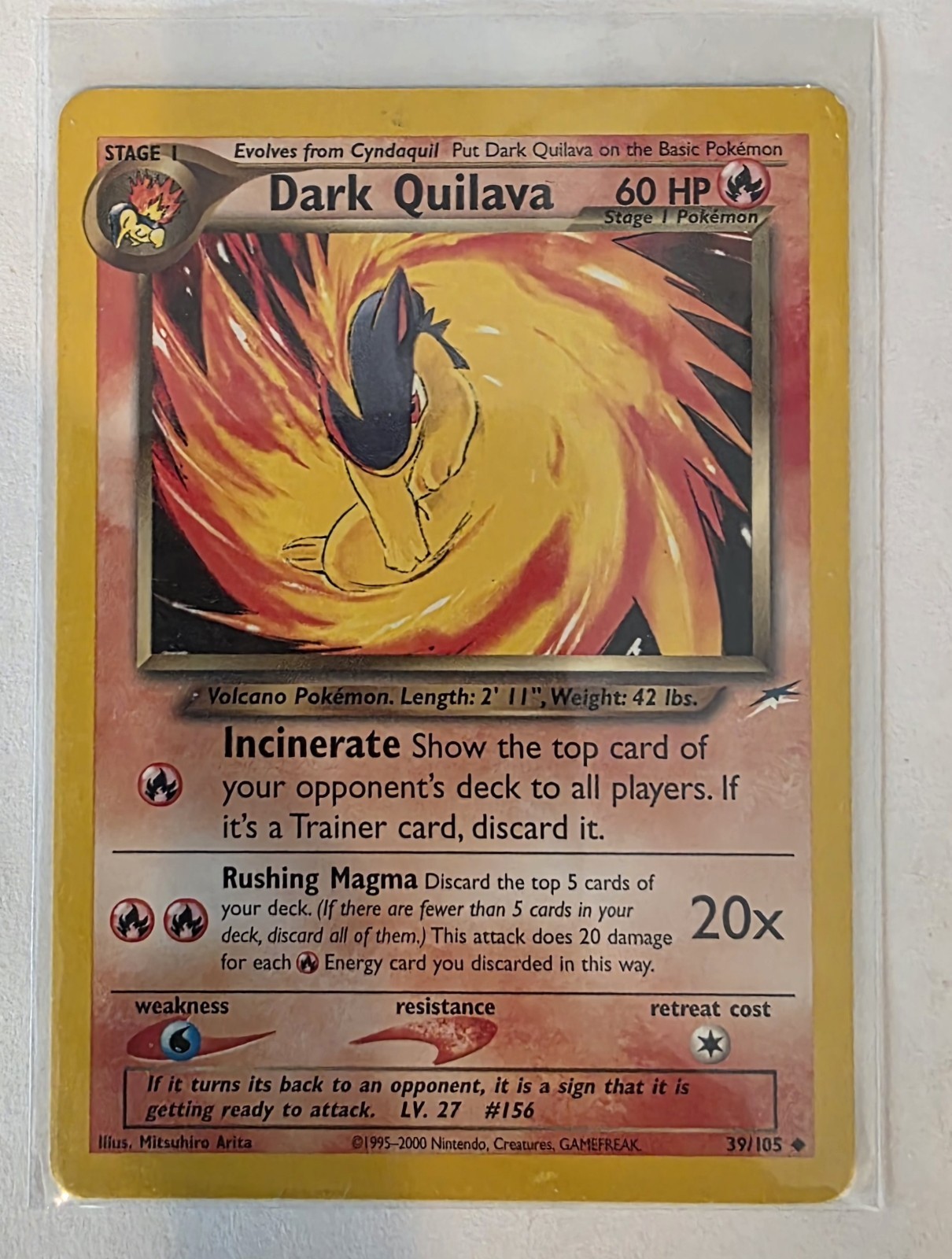 Pokemon Card - Dark Quilava Neo Destiny 39/105 Uncommon
