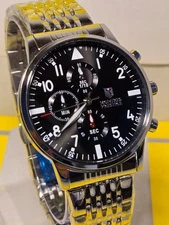 Invicta X Montres Prestige Pilot Silver/Black Men's Watch 42mm MPW-0076 New!