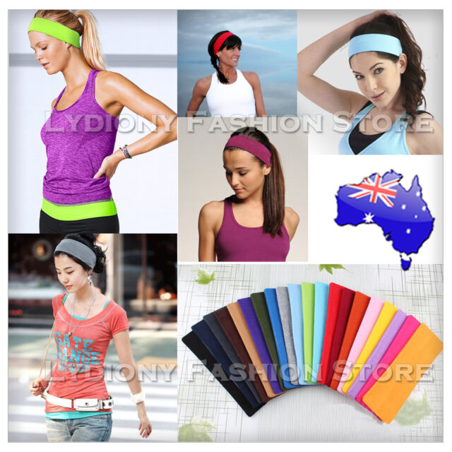 Sports Yoga Gym Stretch Cotton Headband Head Hair Band Armband Girls Women Kids