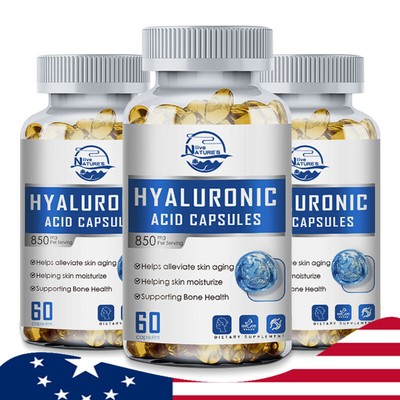 Hyaluronic Acid 180Capsules Vitamin C 850mg Brain Support Supplement Skin Health
