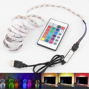 RGB LED TV Strip Lights USB 2835 5V 1-5M TV Backlight Lamp USB//24 Key Remote