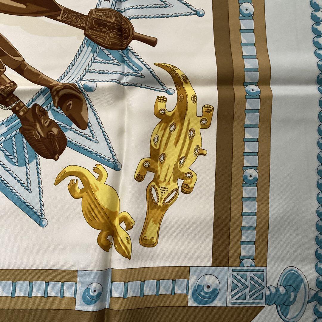 HERMES エルメス　カレ90 CUILLES D'AFRIQUE ステッキ柄 HERMES エルメスカレ90 CUILLES D'AFRIQUE ステッキ柄